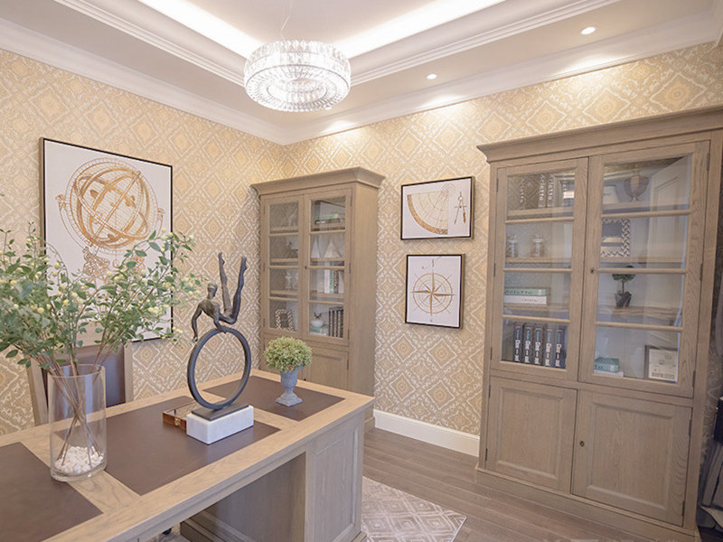 韓式風書房裝修實景圖