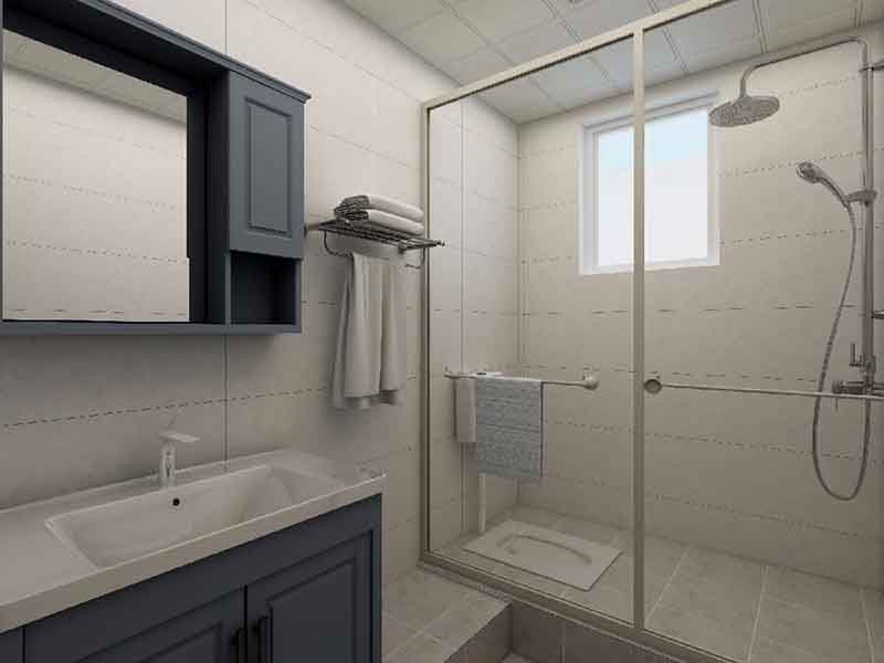 江門臺山三合衛生間翻新裝修-地面貼磚